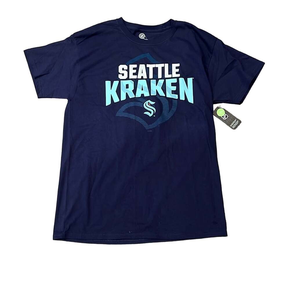 NWT NHL Unisex Seattle Kraken T-Shirt Dark Navy White Size L